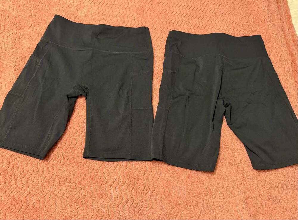 Women's High-Waisted Athletic Bike Shorts with Side Pockets size medium